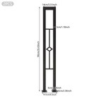 Stair Post Handrail 2pcs 90cm Black U-shaped Iron Railing Diamond Hollow Safety