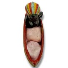 Vintage Ceramic Indian Chief Pin Cushion Mcm Dressmaker Estate Collection Japan