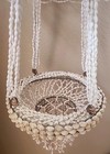 Vntg Seashell Chandelier Plant Hanger  Cowrie Shells Appx 28  See Pics desc