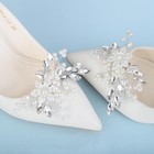 Women s 2pc Wedding Shoes Clips Bridal Rhinestone Pearl Shoe Buckles Diy Flor   
