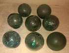 Lot Of 8 Vintage Japanese Glass Fishing Floats 3-3 5  Round Buoy Balls Authentic