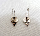 Vintage Southwestern Sterling Silver   Pale Green Turquoise Hook Earrings 3 1 Gm