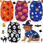 4 Pieces Halloween Dog Shirt Dog Costume Pet Clothes Vest Funny S  3   5lbs