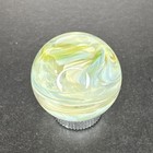 Contemporary Handmade Art Glass Marble  98  Green Chaos Swirl Mib Boro Lamp Work