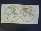 Antique Map Of The World In Hemispheres By Rigobert Bonne 1780