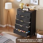 5 Drawers Dresser  modern Black Chest Storage Dresser For Bedroom  Living Room