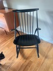 Mid Century Modern Black Danish Rocking Chair Illum Wikkelso