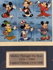 Disney Mickey Mouse Ltd Ed Framed Matted Stamp Set  Disneyana Collectible Gifts