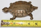 Antique Brass Turtle Matchsafe Striker Grand Rapids Michigan Us Mail Trinket Box