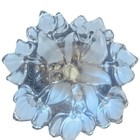 Vintage Mikasa Sculpted Crystal Large Tulip Flower Frosted Satin Hostess Bowl