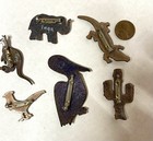 Mixed Lot Of 6 Vintage Enamel On Copper  Animal Pins-nos-inga Enamels- e 