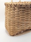 Vtg Nantucket Style Wall Basket Florals natural signed flat Back 9 x6 x8  