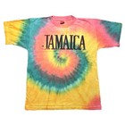 Vintage Jamaica T Shirt Colorful Rainbow Tie Dye 90s Graphic Tee Large Faded