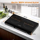Estufa Electrica Doble Portatil 1800 W Placa De Cocina 2 Quemadores Negro Nuevo