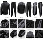 Wholesale Men s Tracksuit Set Black Charcoal Hooded Jacket Jogger Sportswear