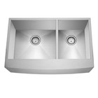 33 x21 x10  Country Farmhouse Stainless Steel Double Bowl 16g Apron Sink