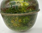 Vintage Chinese  Cloisonne Over Enamel  Trinket Snuff Pill Box   Brass Trimmed