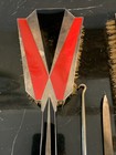 Antique Art Deco 4-piece Red And Black Enamel Sterling Hallmarked Vanity Set