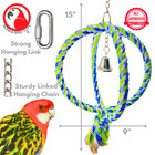 Bonka Bird Toys 1992 Medium Globe Cotton Swing Perch Combo Bell Parrot Cage Toy