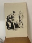 Vintage 1930s Original Pen   Ink Drawing Illustration Sherlock Holmes   Watson