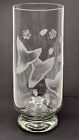 Strawberry Etched Clear Glass Vase 11 75    Tall - Flower   Plant Design