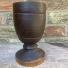 Large Vintage Wooden Mortar Or Goblet - 21 5cm - Hand-carved