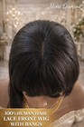 18 Inch 100  Human Hair Lace Closure Wig Black Straight With Bangs