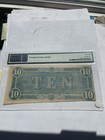 1864  10 Confederate States Of America Note Pmg 58 Choice About Uncirculated
