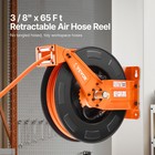 Vevor Retractable Air Hose Reel 3 8in X 65ft Hybrid Air Hose With Double Arms