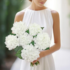6pcs White Hydrangea Artificial Flowers  Bulk Silk Fake Flower With Stems  Faux