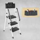 3 Step Ladder Handrails 500 Lbs Folding Step Stool Ladder  Wide Non-slip Pedal