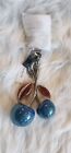 Coach Blue Cherries Resin Bag Charm Fob Key Ring Keychain -vhtf -nwt 