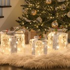 White Christmas Decorations  Set Of 3 Christmas Lighted Gift Boxes  48 Led Light