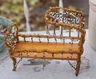 Antique Iroquois Indian Glass Beaded Victorian Doll Bed Cradle Native American