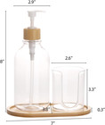 Mouthwash Dispenser With Cup Holder  Plastic Mouth Wash Pump Bottle With Tray Fo