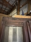 An801 Pair Antique Oak Textured Glass Entrance Double Doors 5    X 83 X 1 75