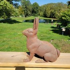 Antique Cast Iron Garden Rabbit Bunny Doorstop Statue 13lbs Found In 1830s Barn