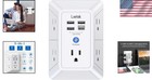 5 Outlet Surge Protector Wall Mountable Charger With 4 Usb Ports - 1680j Multi