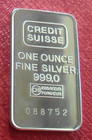 Vintage Credit Suisse Bar 1 Troy Oz 999 Fine Silver - 088752