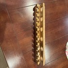 Oak Heavy Ball And Mini Bat Holder  6 Balls 12 Mini Bats