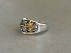 Unused Navajo Sterling Silver Feather Ring Signed Lp Size 13