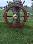 24 inch Vintage Wooden Ship Wheel Nautical Boat Ship Wheel Wall Decorative Gift