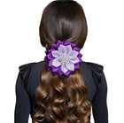 Large Purple Flower Pin White Pearl Rhinestone Brooch Jewelry Gift Party Wedding