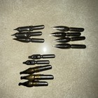 Vintage Lot Of 13 Dip Pen   Calligraphy Nibs And After Dinner Mint Tin Case