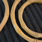 Lot Of 8 Vtg Plastic Bamboo Purse Handbag Bag Handles Macrame Rings