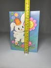 Vintage Easter Bunny Girl Greeting Card 1970   s Flower Power