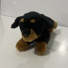 Yomiko Classics Russ Rottweiler Dog Plush Stuffed Animal 14    Laying Black Tan