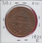 Brazil 40 Reis 1822-r King John Vi The Clement Crowned Denomination Divided by S