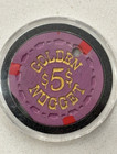 Rare Classic  5 Golden Nugget Casino Chip Poker Chip Las Vegas Nevada