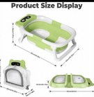 Portable Foldable Baby Bathtub W  Temperature Sensor Infant Bath Tub Green New